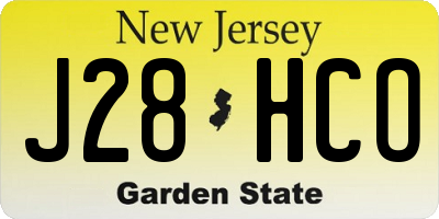 NJ license plate J28HCO