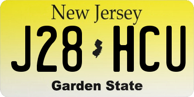 NJ license plate J28HCU