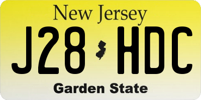 NJ license plate J28HDC