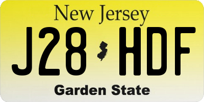 NJ license plate J28HDF