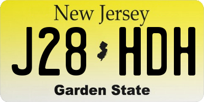 NJ license plate J28HDH
