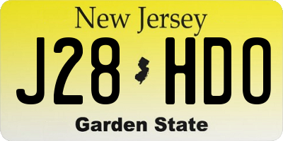 NJ license plate J28HDO