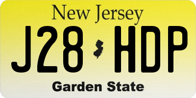 NJ license plate J28HDP