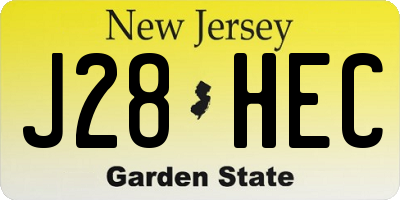 NJ license plate J28HEC