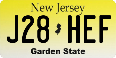 NJ license plate J28HEF