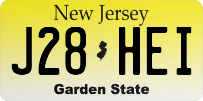 NJ license plate J28HEI