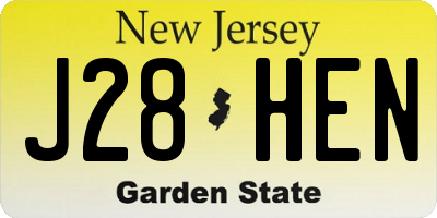 NJ license plate J28HEN