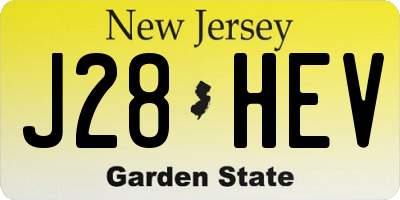 NJ license plate J28HEV