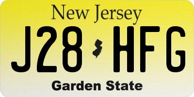 NJ license plate J28HFG