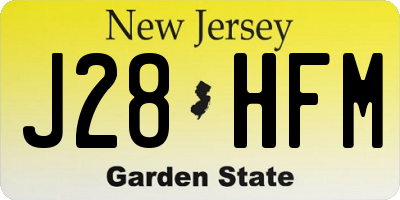 NJ license plate J28HFM