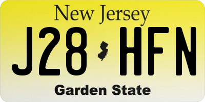 NJ license plate J28HFN