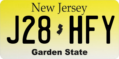 NJ license plate J28HFY