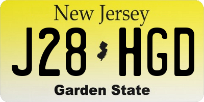 NJ license plate J28HGD