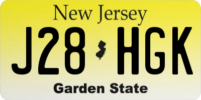 NJ license plate J28HGK