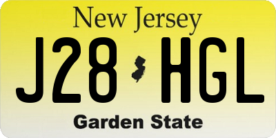 NJ license plate J28HGL
