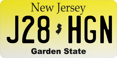 NJ license plate J28HGN