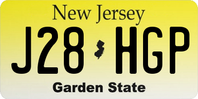 NJ license plate J28HGP