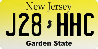 NJ license plate J28HHC