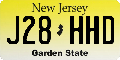 NJ license plate J28HHD