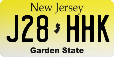 NJ license plate J28HHK