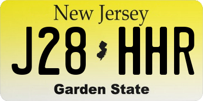 NJ license plate J28HHR
