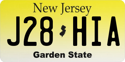 NJ license plate J28HIA