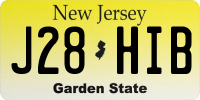 NJ license plate J28HIB