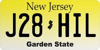 NJ license plate J28HIL