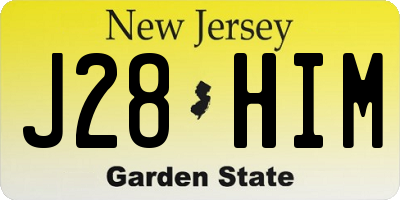 NJ license plate J28HIM