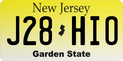 NJ license plate J28HIO