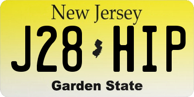 NJ license plate J28HIP