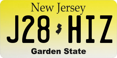 NJ license plate J28HIZ