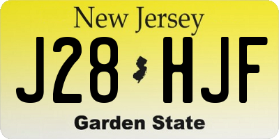 NJ license plate J28HJF