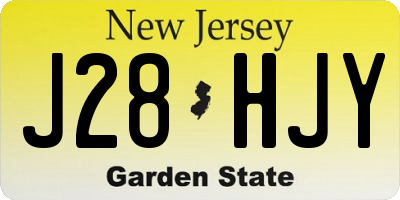 NJ license plate J28HJY