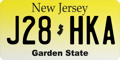 NJ license plate J28HKA