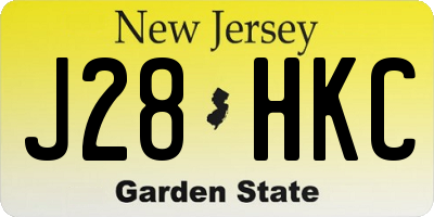 NJ license plate J28HKC