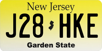 NJ license plate J28HKE