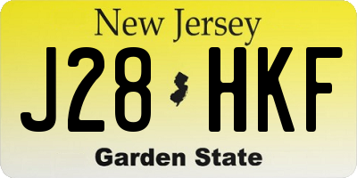 NJ license plate J28HKF