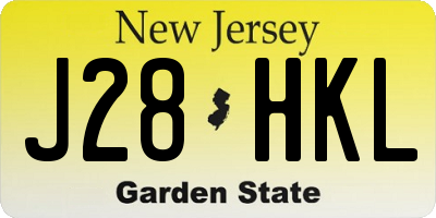 NJ license plate J28HKL
