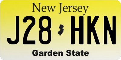 NJ license plate J28HKN