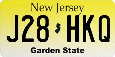 NJ license plate J28HKQ