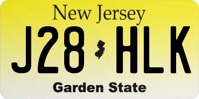 NJ license plate J28HLK