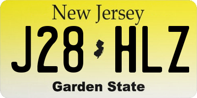 NJ license plate J28HLZ