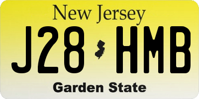 NJ license plate J28HMB