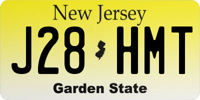 NJ license plate J28HMT