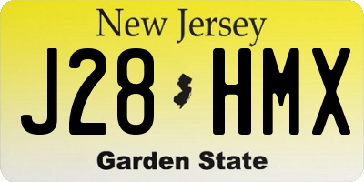 NJ license plate J28HMX