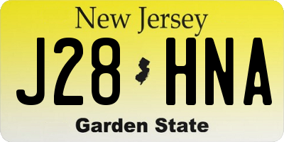 NJ license plate J28HNA