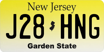 NJ license plate J28HNG
