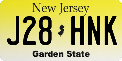 NJ license plate J28HNK