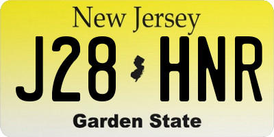 NJ license plate J28HNR